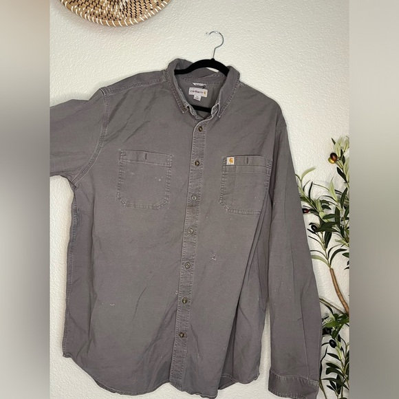 Carhartt Men’s 3XL Grey Button Down Long Sleeve - Picture 7 of 9